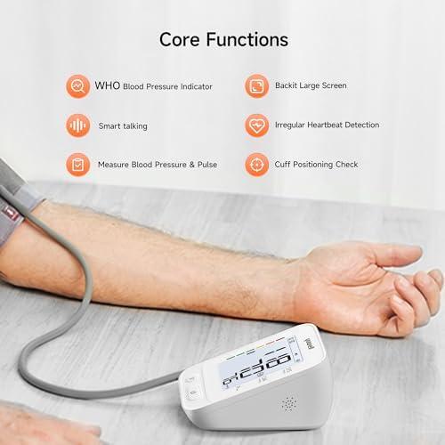 yuwell Blood Pressure Monitor, Large Upper Arm Blood Pressure Cuff, Digital Blood Pressure Machine for Home Use, Large Display, Stores 99 Readings