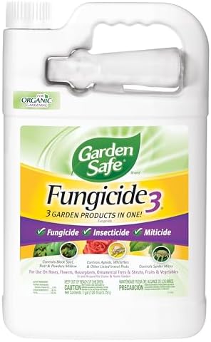 Garden Safe Brand Fungicide3 with Neem Oil, for Organic Gardening, 1 Gal | 3 Garden Products in 1, Fungicide, Insecticide and Miticide Kills Eggs, Larvae and Adult Insects, Use Around Home & Garden