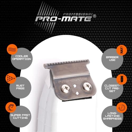 Replacement Blade 04521 fits Andis T-Outliner 04780, GTX 04785 (Model GO, GTO) Modified One Hittaz Zero Gap by PRO-MATE w/Free Screws (Black - T Shape)