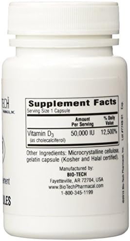 BioTech Pharmacal - D3-50 (50,000 IU) - 100 Caps (FFP)