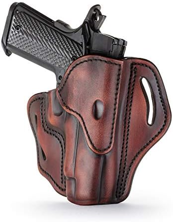 1791 Gunleather OWB Holster, Fits Sig P226, P220, P229, Beretta 92FS, VP9 | Right-handed leather gun holster also fits Beretta M9, Glock 17, 20, 21, 22, Springfield XD and 1911 with full rail