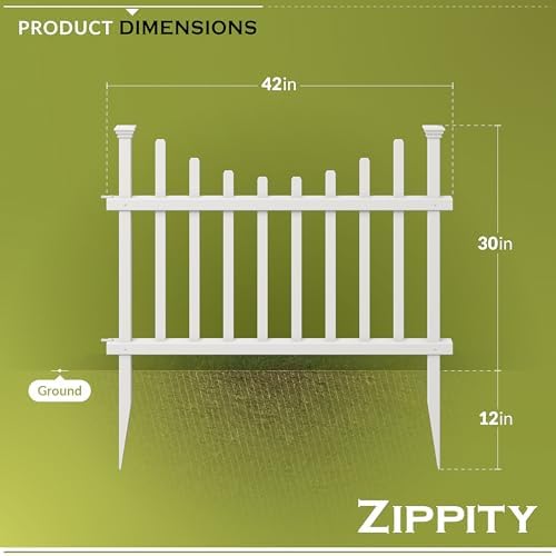 Zippity Washington Picket Gate, White Vinyl DIY No Dig Kit