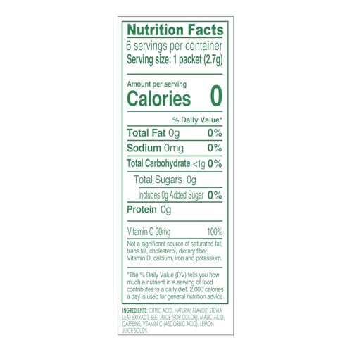 True Lemon Wild Cherry Cranberry Energy Drink Powder, 6 ct (12-pack) | Non-GMO, gluten free, sugar free, zero calorie energy drink packets