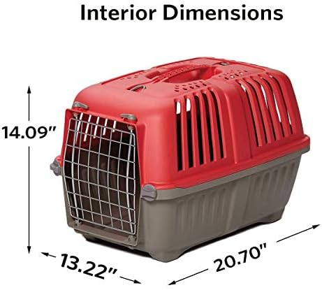 Spree by MidWest 19-Inch Travel Carrier, Blue, Fits Pets up to 10 lbs | Hard-Sided Pet Carrier, Steel Door, Ventilated Design, Locking Tabs, Easy Assembly