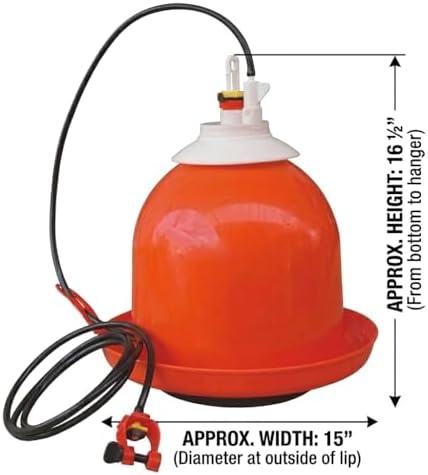 Bell-Matic Automatic Poultry Waterer – Gravity Feed Drinker | Automatic Gravity Flow System, Heavy-Duty Construction, Consistent Water Supply