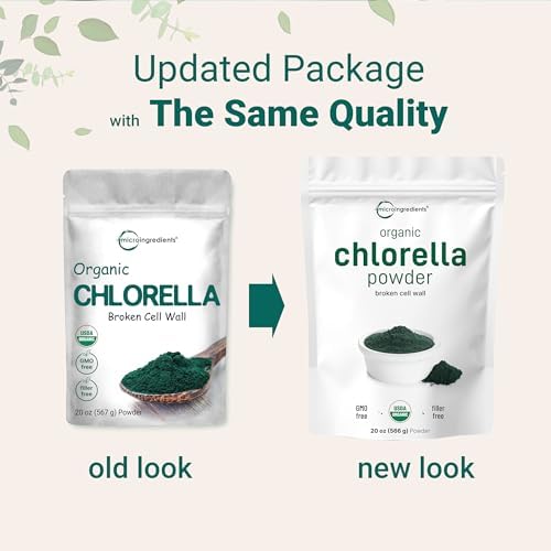 Micro Ingredients Organic Chlorella Powder, 20 Ounces | Broken Cell Wall for Complete Absorption | Raw Superfood Supplement