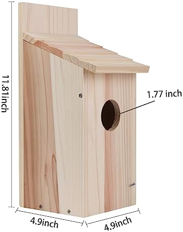 Cedar Blue Bird Box House,Hummingbird Wren Chickadee House, Assembled,1Pcs
