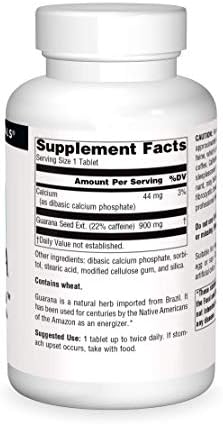 Source Naturals Guarana Energizer 900 mg Caffiene and Energy - 200 Tablets