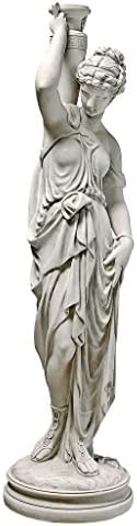 Design Toscano Dione the Divine Greek Water Woman Indoor/Outdoor Garden Statue, Medium, 22 inches tall, Cast Stone Resin, Antique Stone Finish
