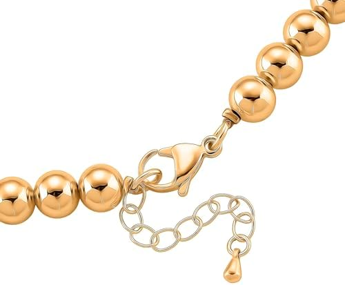Round Shape Beaded Chain Necklace in Goldtone 20-22 Inches