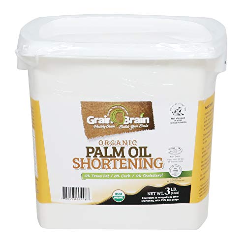 Grain Brain Organic Palm Shortening (24 oz) Pure and Natural, Sustainable Certified,Non-Hydrogenated