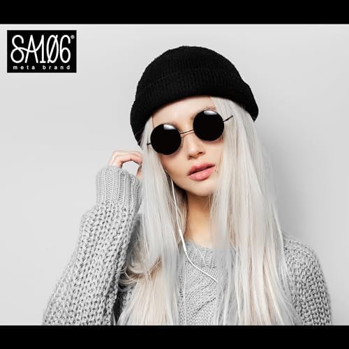 SA106 Reflective Color Mirrored Hippie Groove Round Circle Lens Retro Sunglasses