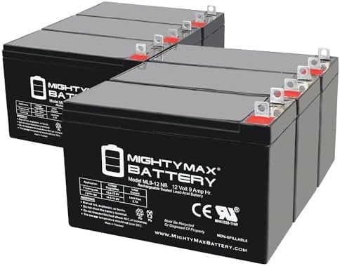 Mighty Max Battery ML9-12NB -12 Volt 9 AH, Nut and Bolt (NB) Terminal, Rechargeable SLA AGM Battery