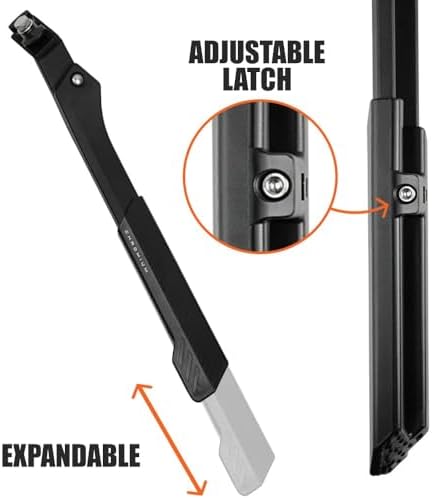 BV Bicycle Kickstand for 24”-28” - Adjustable Bikes Kickstand for Adult Bike with Non-Slip Foot & Spring-Loaded Latch for Stable Any-Angle Stance (Silver, Regular Duty)