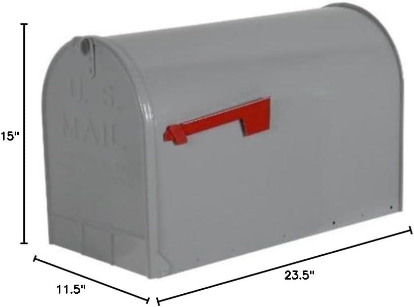 Group Jumbo Size Steel Rural Mailbox ST200000, Gray L8