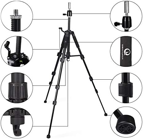 Wig Stand Tripod with Non-Slip Base Adjustable Mannequin Head Stand with Hook Heavy Duty Manikin Head Tripod | Hook Heavy Duty Manikin Head Tripod