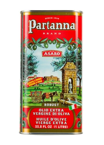 Partanna Robust Extra Virgin Olive Oil, 101 fl oz (3 L) Tin | Premium 100% Castelvetrano Oil, High Polyphenol, First Cold Pressed, Early Harvest in Sicily, Award Winning Italian EVOO