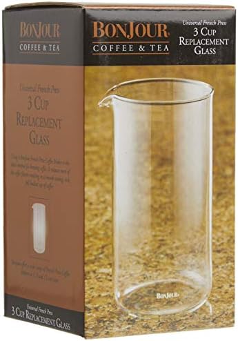 BonJour 8-Cup French Press 53315 Replacement Glass Carafe, Universal Design | Universal Fit for Most 8-Cup French Press Frames, Durable Glass, Easy Replacement Part