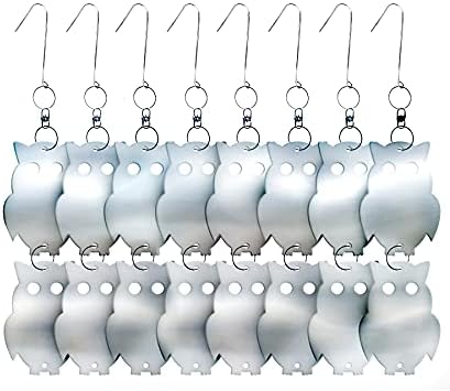 De-Bird Acrylic Reflective Owl Decoys - Sunlight-Activated Owl Reflectors to Scare Birds Away - Crow Deterrent for Patio & Garden - Outdoor Hanging