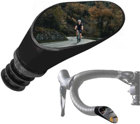 Drop Bar Bike Mirrors - Pair of Road Bike Mirrors for Drop Handlebars - Bar End Bicycle Mirrors Set, Swiss-Made (Black, Pair)