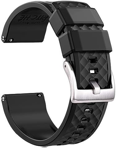 Ritche Christmas Gift Silicone Watch Bands 18mm 20mm 22mm 24mm Quick Release Rubber Watch Bands for Men, White Elephant Gifts