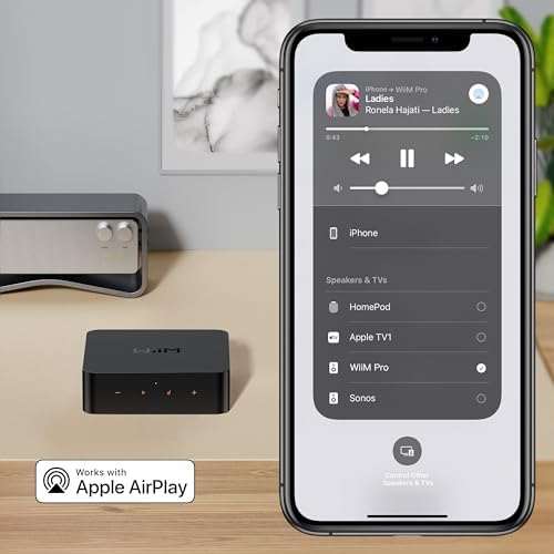 WiiM Pro Music Streamer to Upgrade Stereo with AirPlay 2, Spotify Connect | Upgrade Your Favorite Stereo with Hi-Res Streaming, AirPlay 2