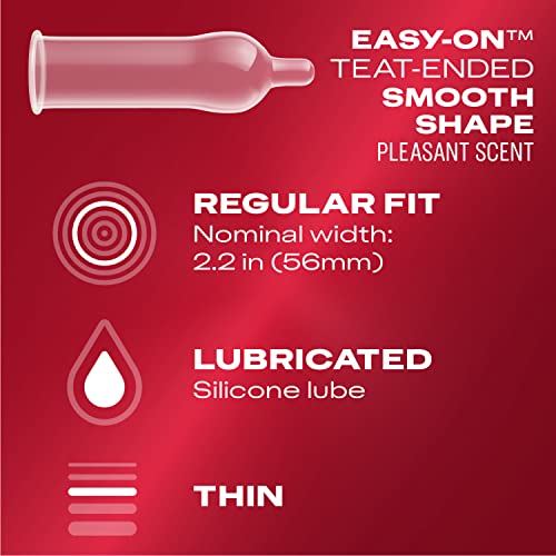Durex Extra Sensitive Thin Condoms, Lubricated Latex Condoms for Men, 12 Count