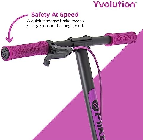 Yvolution Fliker A3 Drift Scooter, 3 Wheels Kids Wiggle Scooter, Foldable, Handbrake, Caster Wheels, for Boys and Girls Aged 7+ Years Old