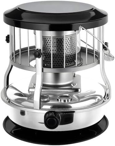 Indoor Kerosene Heater, Portable Kerosene Heater for Camping and Emergency, 9000 BTU 2400W Output with 1.21 Gallon Fuel Tank, 18–22 Hour Burn, 0.2–0.24L/H Consumption (Red)
