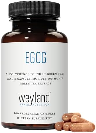 EGCG Green Tea Extract, High Antioxidant, Heart Support & Brain Health, Green Tea Pills, 100 Vegetarian Capsules