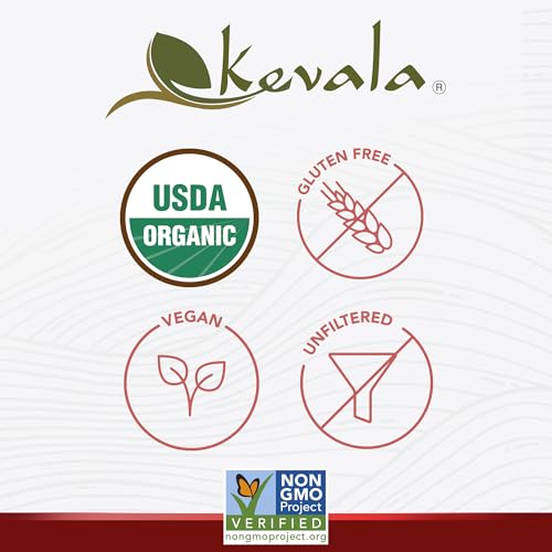Kevala Organic Raw Apple Cider Vinegar - 35 oz, Cooking, Baking, Hair Care | Gluten Free and Peanuts Free, Ingredient for Vinaigrettes, Dressings, and Detox Shots, Contains the Natural Mother of Vinegar
