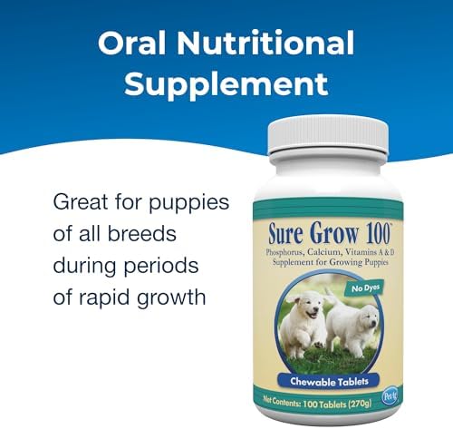 PetAg Sure Grow 100 - Promotes Optimal Bone Development in Puppies Eight Weeks and Older - with Calcium, Phosphorus