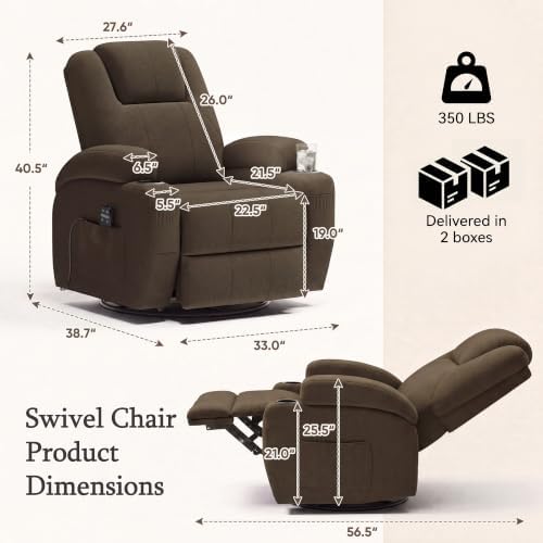 Flamaker Rocking Chair Recliner Chair with Massage, Rocking Chair Nursery