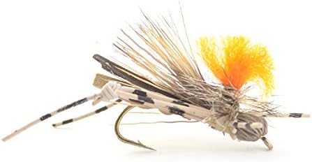 The Fly Fishing Place Grasshopper Dry Flies - 4 Best Hopper Patterns (1 Dozen)
