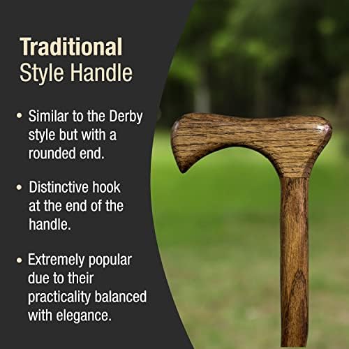 Brazos Handcrafted Wood Walking Cane, Twisted Oak, Traditional Style Handle, for Men & Women, Made in The USA, 37"