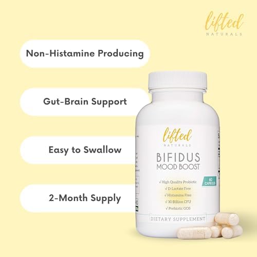 Probiotics 30 Billion CFU - Bifidus Mood Support Supplement w/prebiotics & probiotics for Women and Men - Mood & Digestion Support- Histamine Free