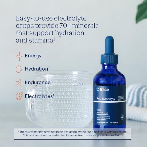 Trace Minerals Keto Electrolyte Drops with Magnesium, 4 fl oz, 24 Servings | Supports 300+ biochemical reactions, Chloride, sodium & potassium blend
