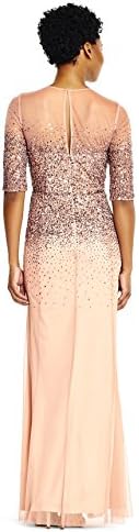Adrianna Papell Women's Beaded Illusion Dress | Long Sequin Evening Dress with Fitted Bodice & Tulle Skirt Overlay