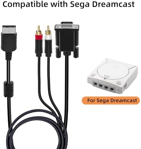 Mcbazel VGA AV Audio Video Cable for Sega Dreamcast