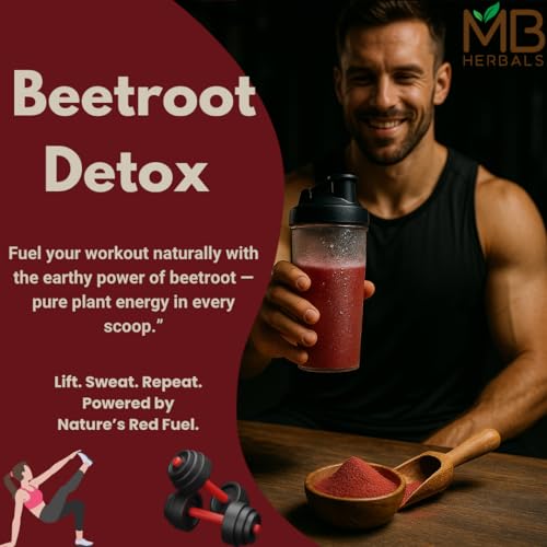 MB Herbals Beetroot Powder 8 oz (1/2 lb) | Non-GMO, Gluten-Free, Fine Beet Root Powder for Smoothies, Shakes & Baking | Vegan-Friendly