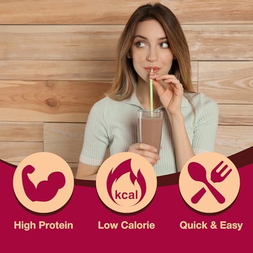ProtiDIET Chocolate Protein Shake - Low Fat, High Protein Drink for a Healthy Active Lifestyle - Quick and Easy Preparation Chocolate Protein Drink - 7 pouches per box | 15g High Protein with Fiber, Low Carb Chocolate Shake, Low Sugar, Rich Cocoa Flavor…
