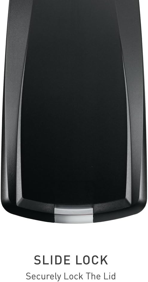simplehuman 40 Liter / 10.6 Gallon Slim Kitchen Step Trash Can With Secure Slide Lock, Black Plastic