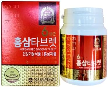 Authentic 6years Korean Red Ginseng - 300mg X 200 Tablets - Healthy Immune Support, Improving Blood Flow and Memory - 100% Red Ginseng Extract