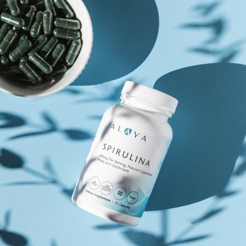 Alaya Pure Spirulina 500mg Hawaiian Blue Green Algae 90 Capsules