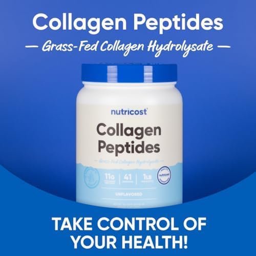 Nutricost Collagen Peptides Powder 1LB (454 G), Grass Fed Bovine | Collagen Hydrolysate, Unflavored