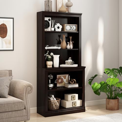 Bevfint 72" Tall Bookcase, White Large Floor Standing Bookshelf for Hallway | 5 Tier Shelves Open Storage Organizer with Anti Tipping Device, Book Case for Living Room Kitchen Home Office Bedroom