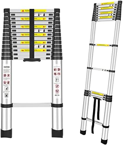 Yami 8.5FT Telescoping Ladders, EN131 Standards Aluminum Extension Ladder