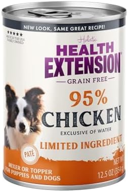 Health Extension 95% Beef Grain-Free Wet Dog Food, High Protein Recipe, Limited Ingredients, Picky Eaters, Ideal for Sensitive Stomachs 5.5 oz (Case of 24)