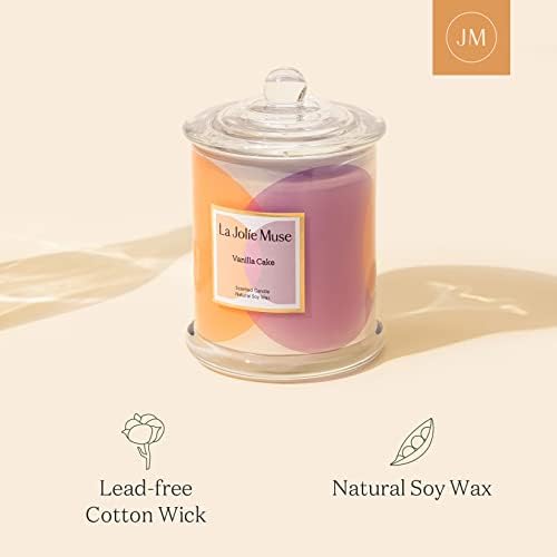 LA JOLIE MUSE Jasmine Floral Scented Candles for Home, Natural Soy 70 Hrs | Luxury White Jar Candle, Clean Non Toxic, Decorative Candle for Candle Warmer, Gifts for Women & Mom, Floral Engaged Candles