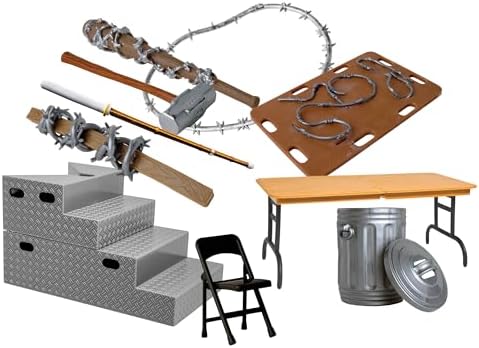 10 Piece Hardcore Accessory Set for Wrestling Action Figures | Create Hardcore Wrestling Figure Matches with 10 Accessories Including a Breakable